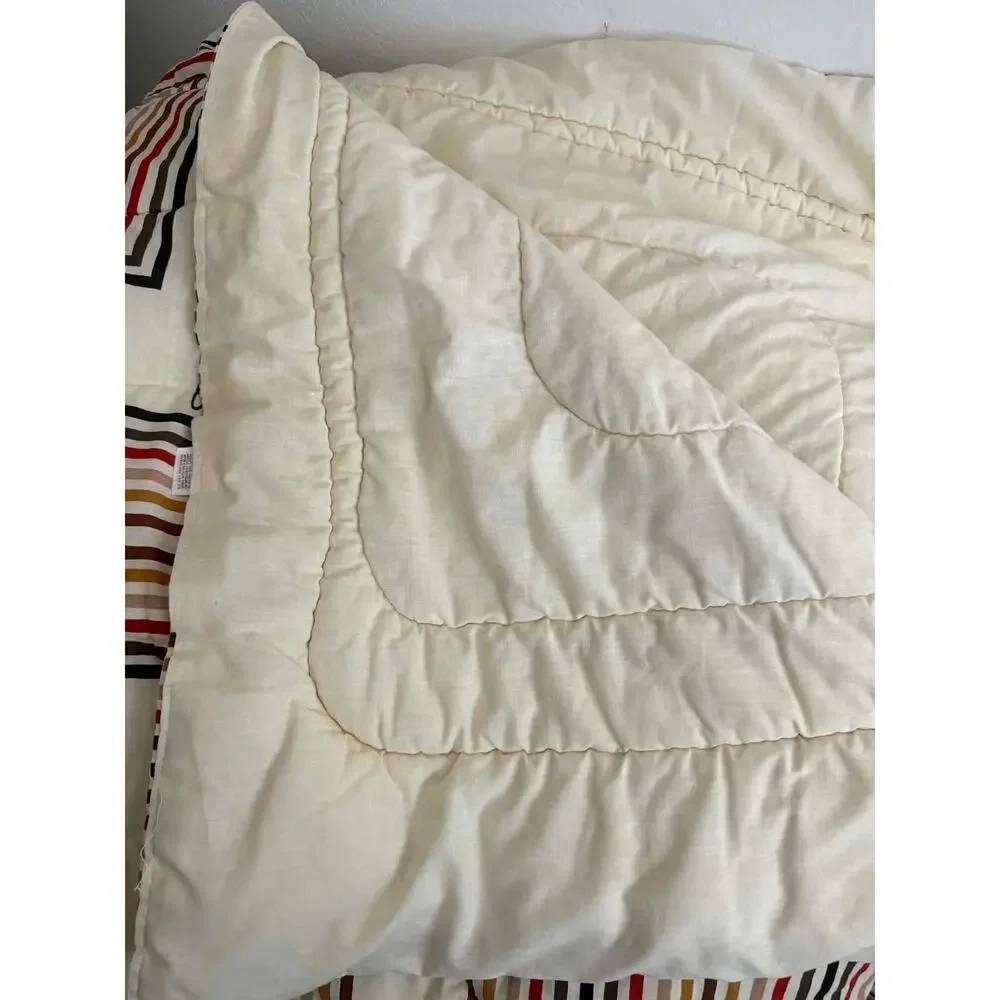 Vintage Vera Neumann for Burlington Reversible Cotton Bedspread Quilt 75” x 79”